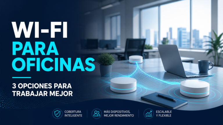 Red Wi‑Fi mesh para mejorar la conectividad de una oficina